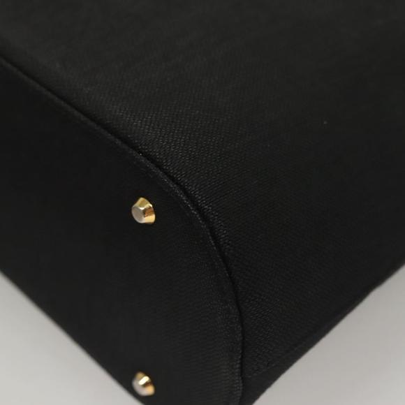 GIVENCHY Shoulder Bag Canvas Black Gold Auth yk19066